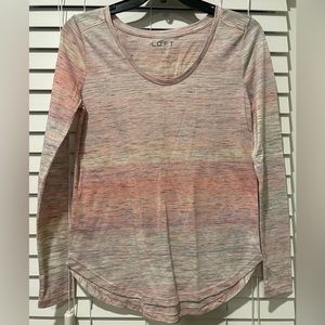 NWOT Pink Heathered Long Sleeve LOFT Tee